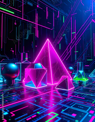 abstract technology background with glowing lines