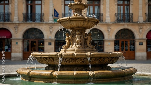 Famous Jacobin fountain in Lyon, France. photo