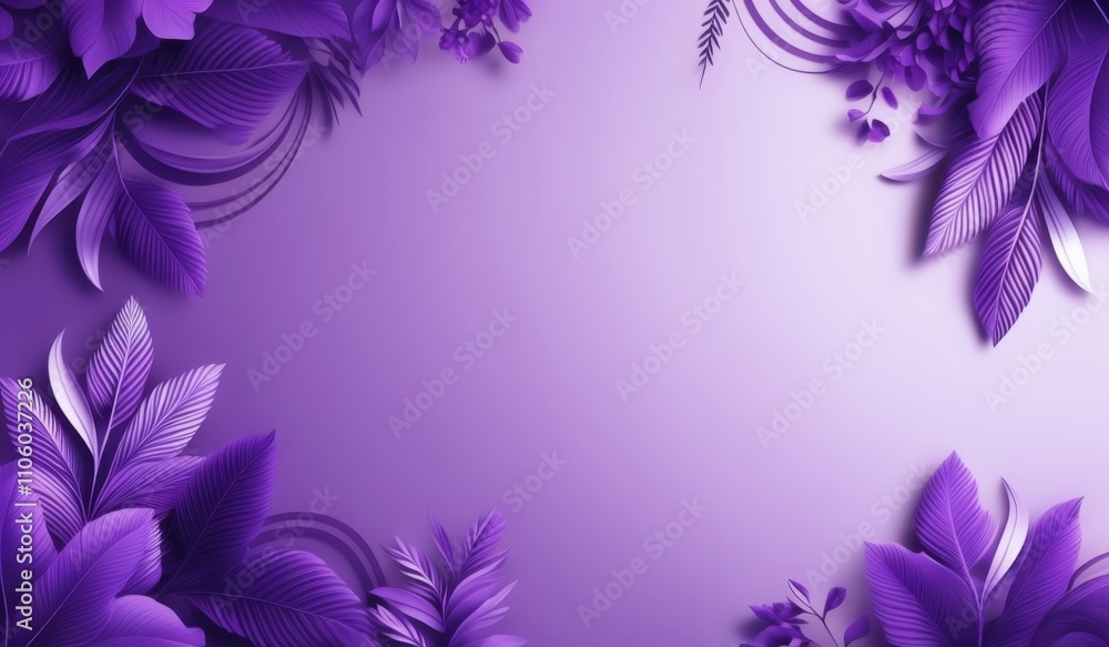 purple flowers and leaves are arranged in a square frame purple flowers and leaves are arranged in a square frame