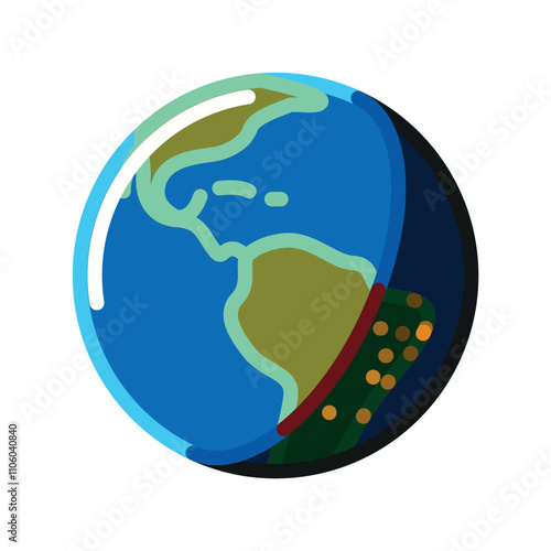 planet earth emoji icon vector illustration photo