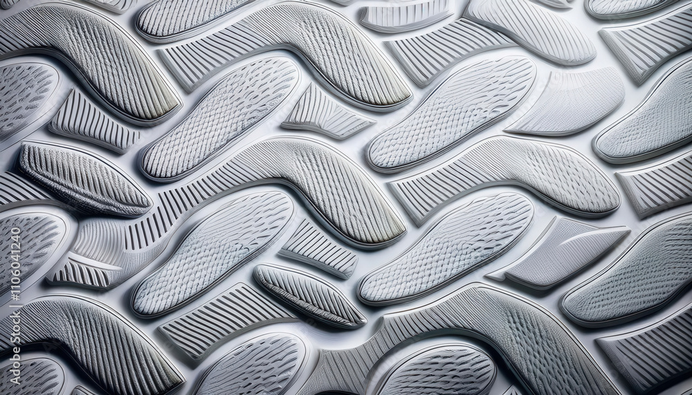 Seamless pattern featuring impressions of runner shoe soles, creating a dynamic texture that evokes motion and athleticism, ideal for sports-themed designs and materials. Seamless pattern featuring impressions of runner shoe soles, creating a dynamic texture that evokes motion and athleticism, ideal for sports-themed designs and materials.