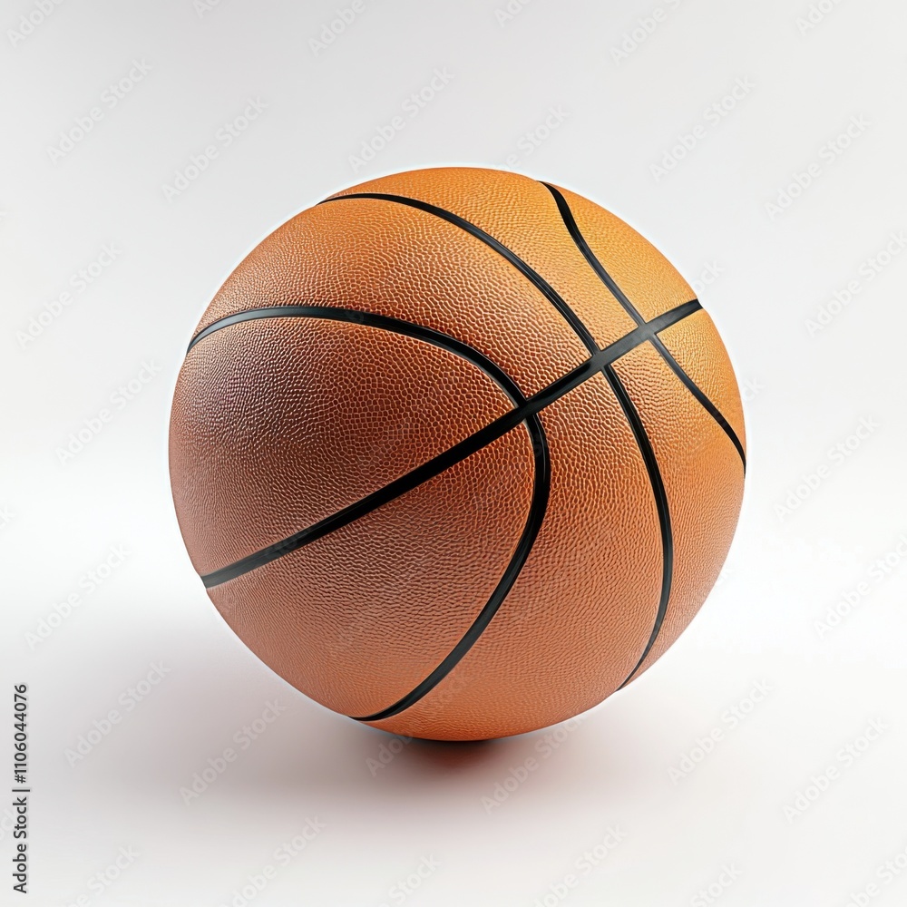 basketball placed on a clean, isolated white background basketball placed on a clean, isolated white background