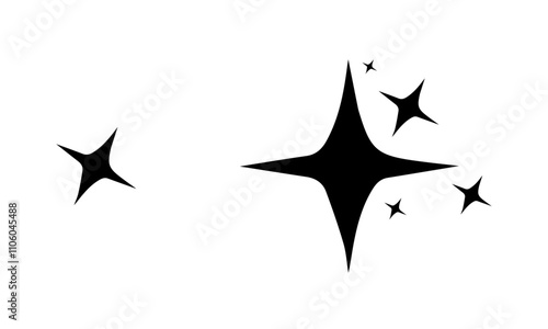 Sparkle star icon set. Simple star burst symbol. Vector stars sparkle firework, decoration twinkle, shiny flash icon. Transparent png and vector illustration.