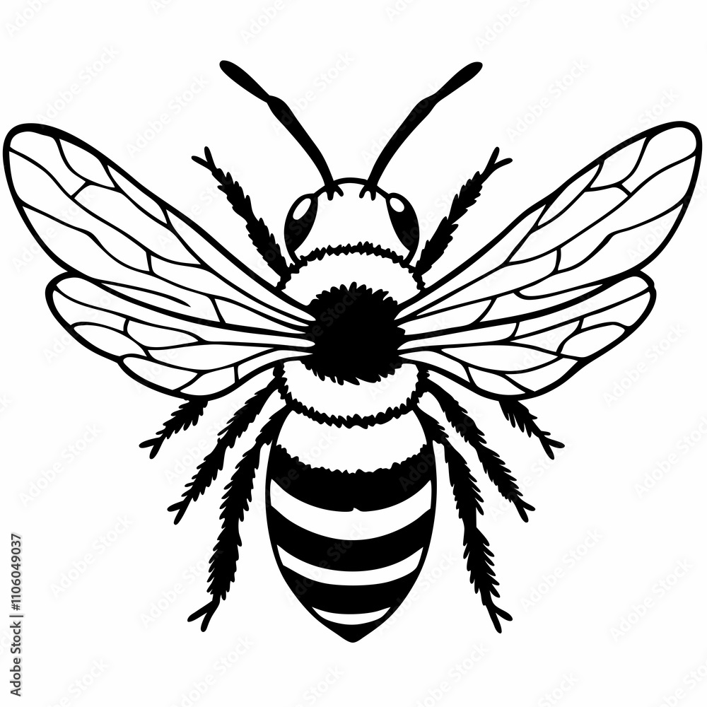 Obraz premium Bee vector silhouette