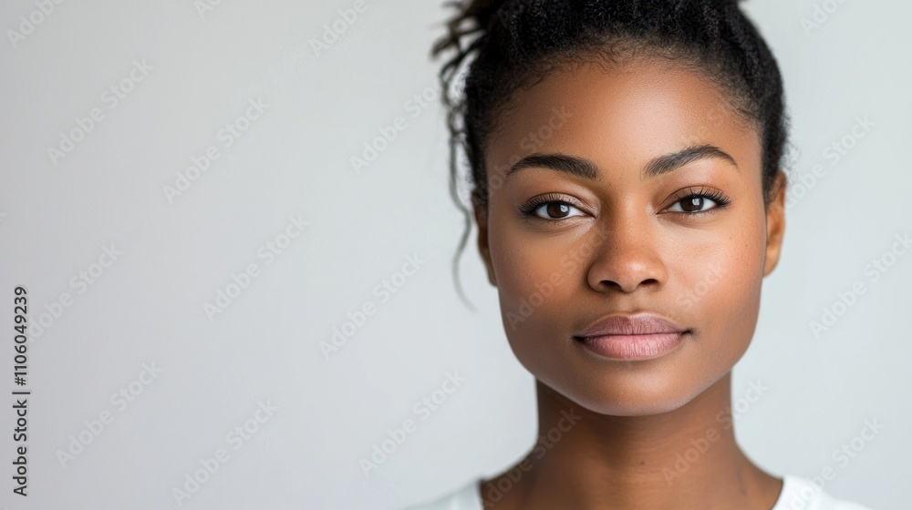 A close-up studio portrait of a woman with an engaging expression, perfect for lifestyle branding A close-up studio portrait of a woman with an engaging expression, perfect for lifestyle branding
