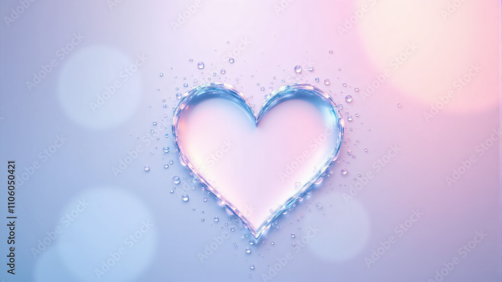 Aesthetic Heart Shape Design with Water Drops Aesthetic Heart Shape Design with Water Drops