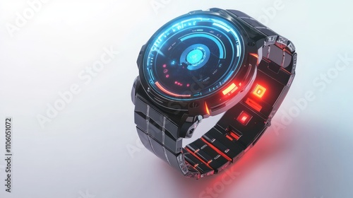 Futuristic Smartwatch Displaying Advanced Technology photo