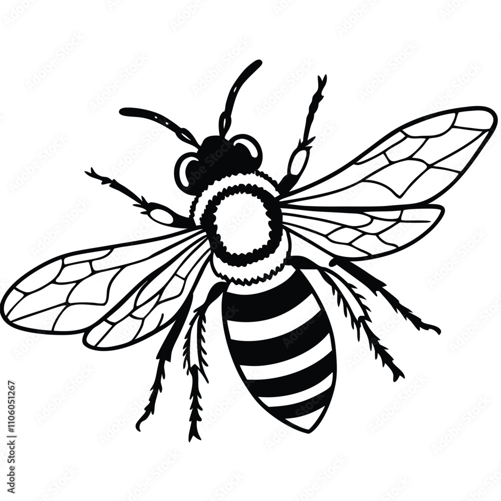 Obraz premium Bee vector silhouette