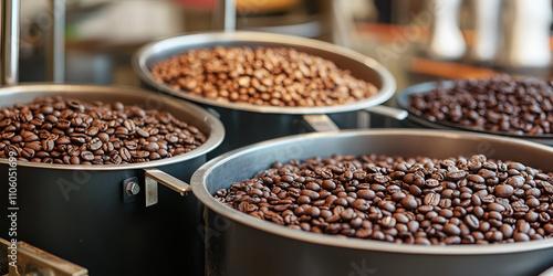 Roasting Coffee Beans with Rising Steam