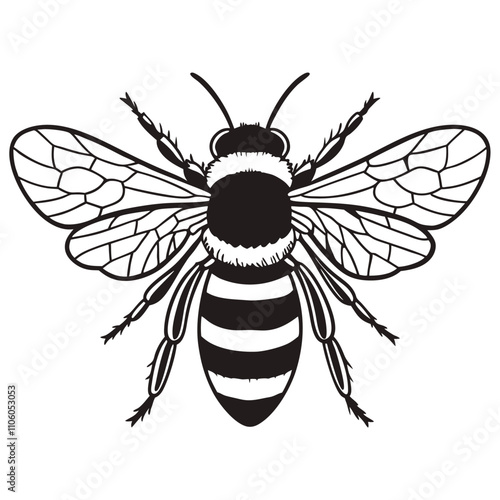 Bee vector silhouette