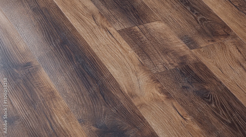 Fototapeta premium Featuring a unique texture, this timeless laminate flooring design combines durability with style, making it the ideal choice for high-traffic areas in both residential and commercial spaces.