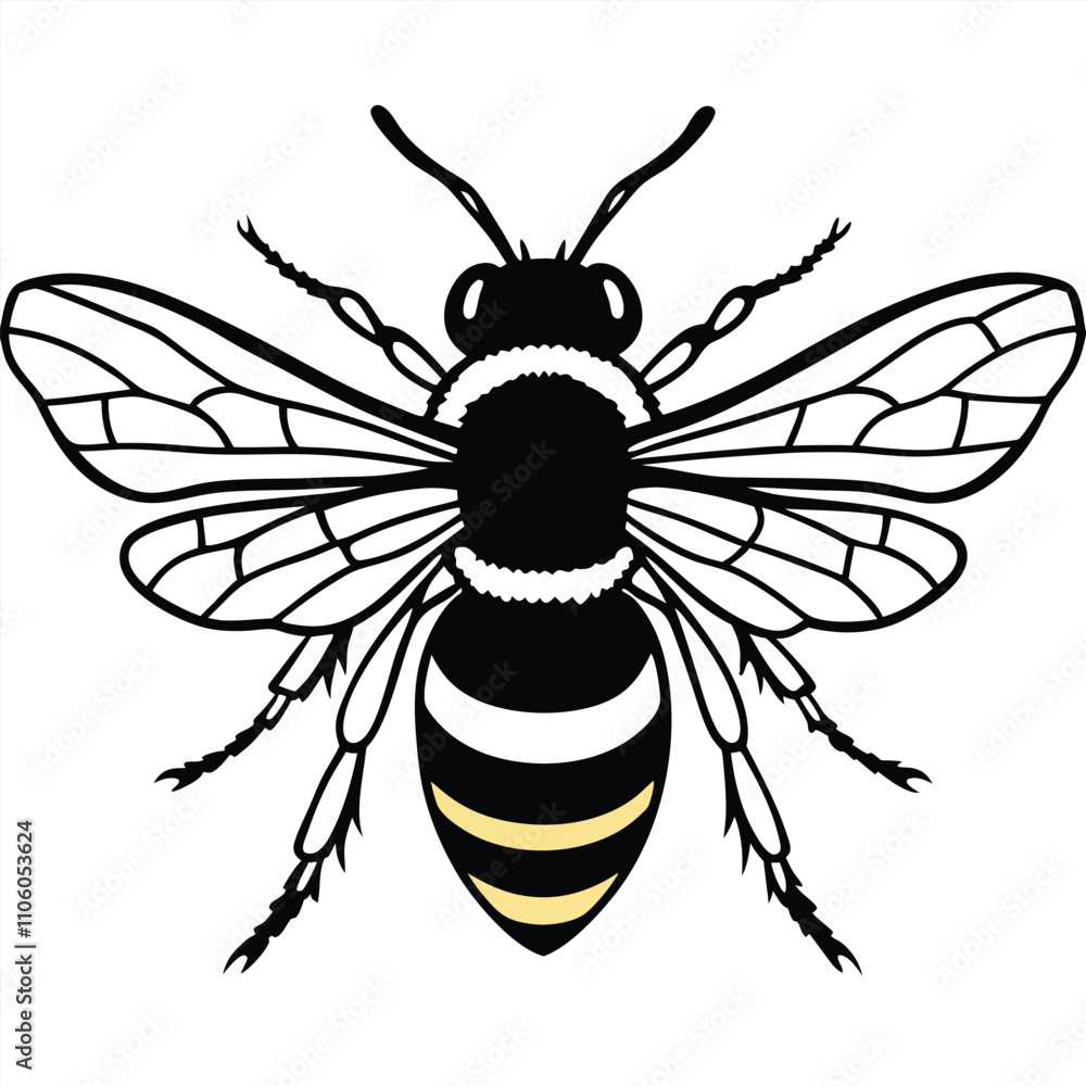 Obraz premium Bee vector silhouette