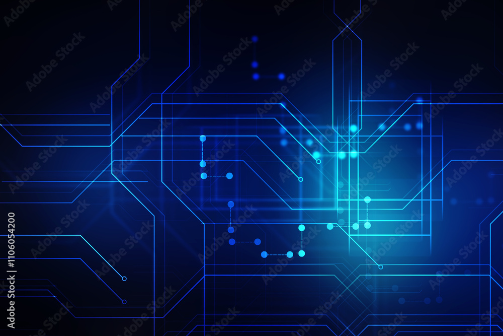2d illustration Abstract futuristic electronic circuit technology background 2d illustration Abstract futuristic electronic circuit technology background