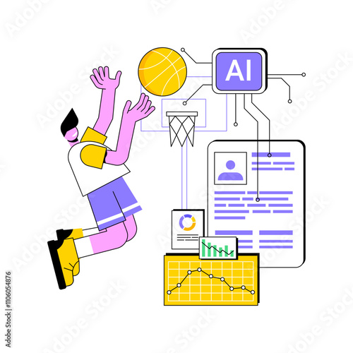 AI-Driven Athlete Personalization abstract concept vector illustration.