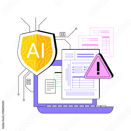 AI-Enhanced Risk Assessment abstract concept vector illustration.