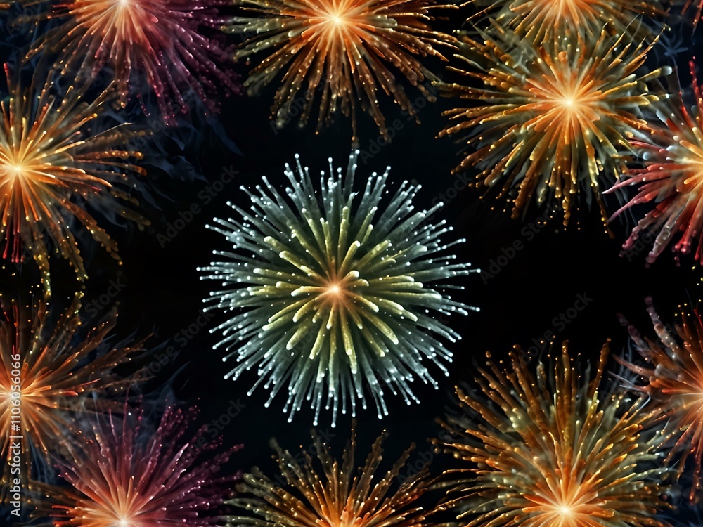 Fototapeta premium Fireworks overlay.