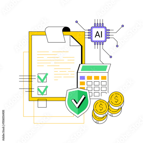 AI-Streamlined Claims Processing abstract concept vector illustration.