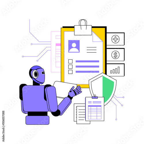 AI-Optimized Underwriting abstract concept vector illustration.