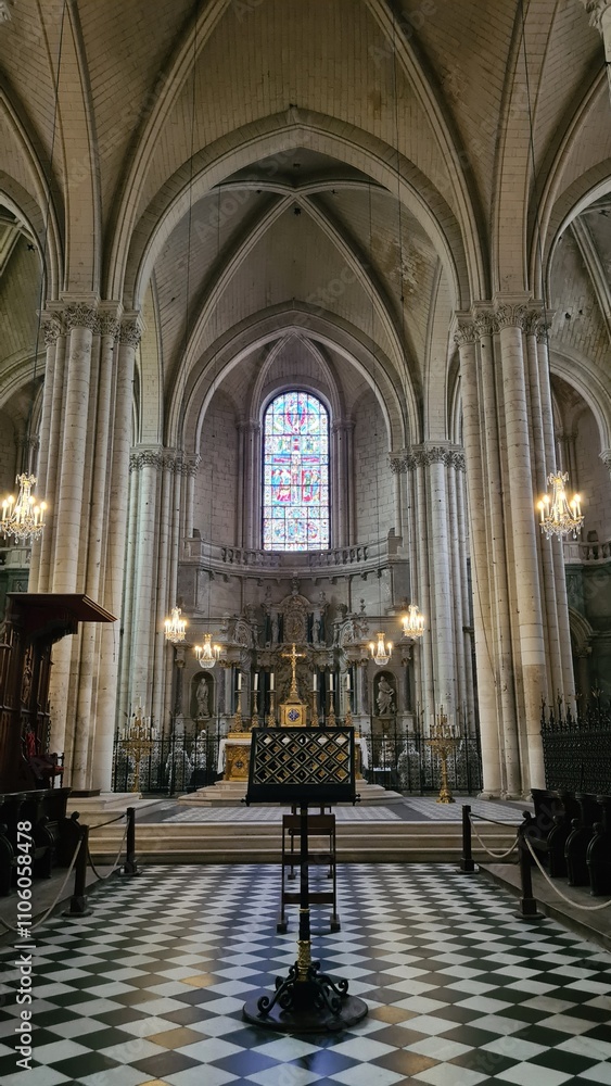 Fototapeta premium Stalles et cathèdre de la cathédrale de Poitiers