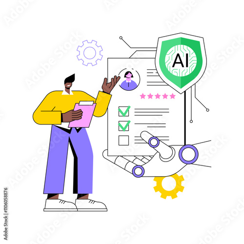 AI-Analyzed Customer Behavior abstract concept vector illustration.