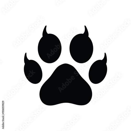 paw print icon, Dog or cat footprint isolated on transparent background, paw print PNG