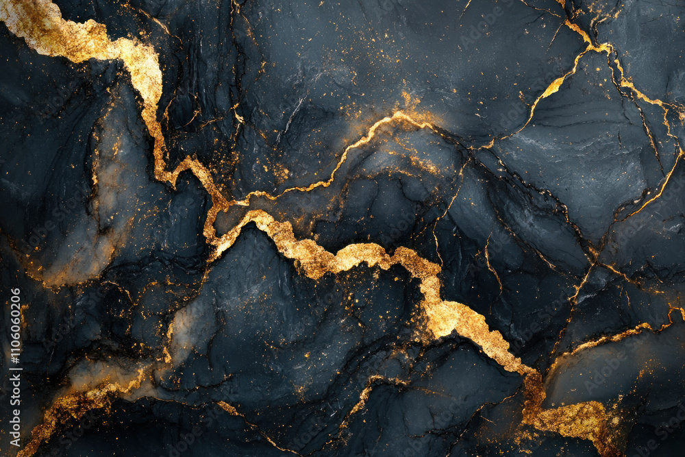 Black and gold marble texture with elegant veining, creating a luxurious and sophisticated aesthetic. Black and gold marble texture with elegant veining, creating a luxurious and sophisticated aesthetic.