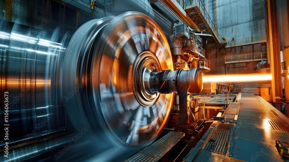 A dynamic image of a turbine in motion at a hydropower plant, showcasing energy generation in action A dynamic image of a turbine in motion at a hydropower plant, showcasing energy generation in action