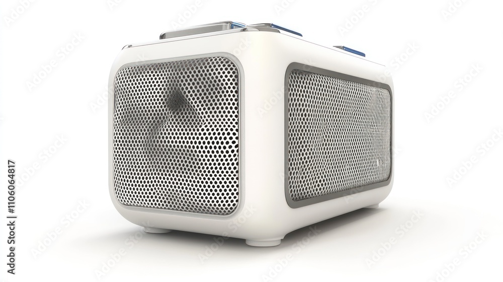 Modern White Portable Electric Space Heater Device Modern White Portable Electric Space Heater Device