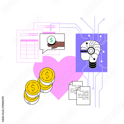 AI-Enhanced Donor Engagement abstract concept vector illustration.