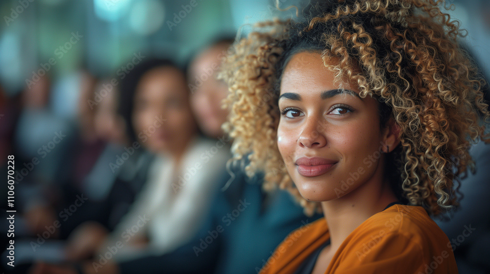 Diverse and inclusive group of office colleagues smiling at a team building workshop event, workplace race inclusion and diversity concept Diverse and inclusive group of office colleagues smiling at a team building workshop event, workplace race inclusion and diversity concept