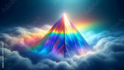 A prism with raibow colour  reflections photo