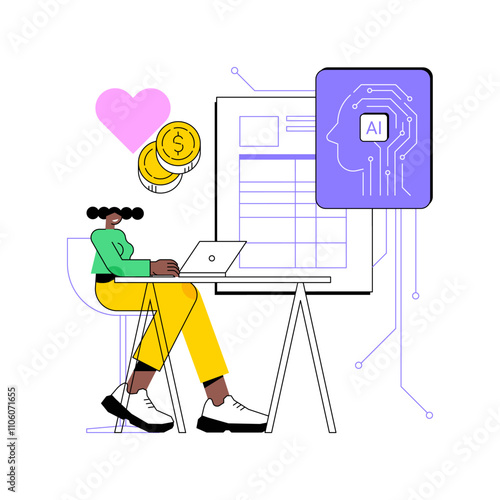 AI-Optimized Grant Application Review abstract concept vector illustration.