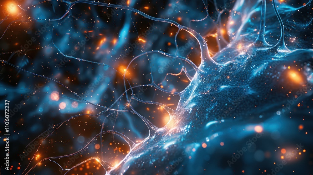 A vibrant, abstract depiction of neural connections, showcasing glowing blue and orange strands that evoke the complexity of the human brain. A vibrant, abstract depiction of neural connections, showcasing glowing blue and orange strands that evoke the complexity of the human brain.