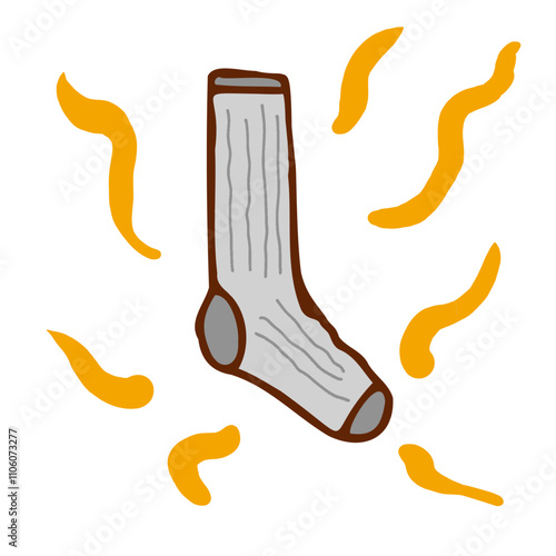 PrintClip art of stinky smelling socks.