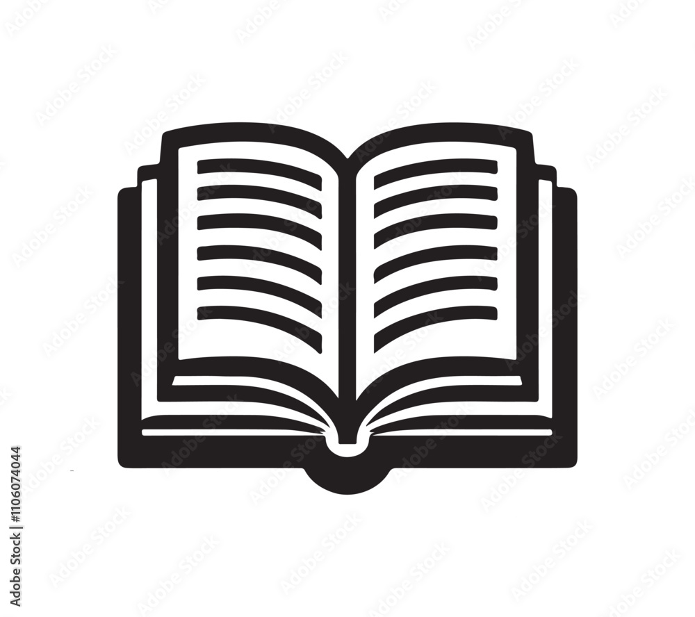 Book minimal logo icon black and white Book minimal logo icon black and white