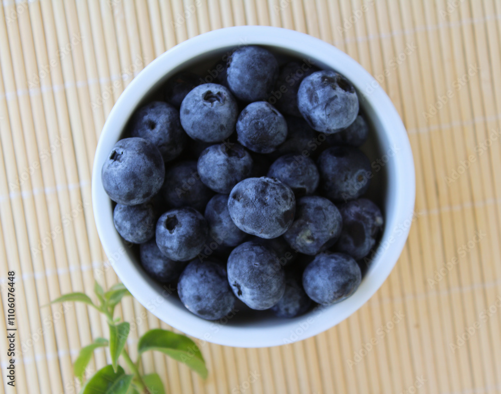 Blueberry in the bowl, top view Blueberry in the bowl, top view