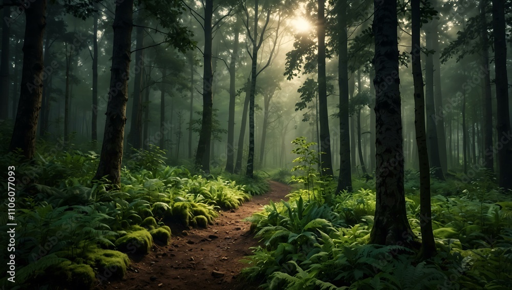 Fototapeta premium Forest scenery like wallpaper.