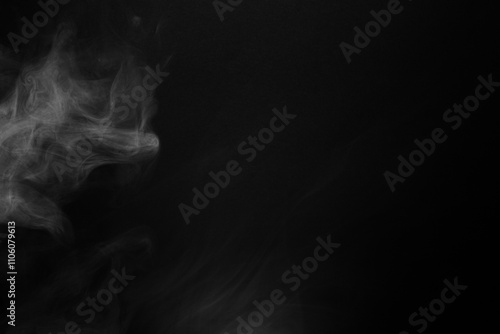 Abstract Smoke Swirls on Black Background