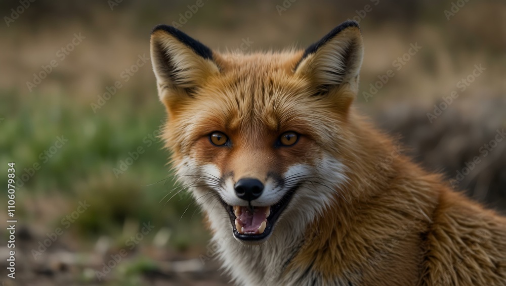 Fox with an open mouth. Fox with an open mouth.