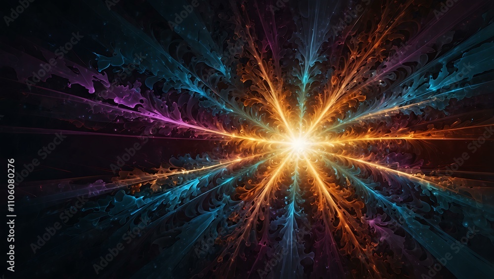 Obraz premium Fractal burst background with abstract design elements.