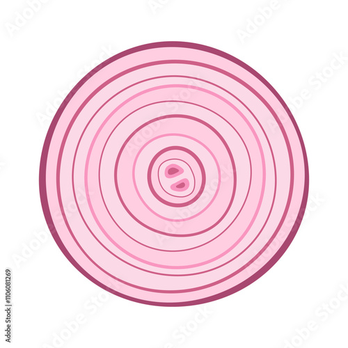 slice of red onion isolated