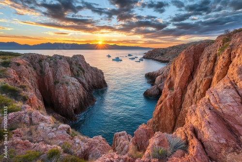 Sea of Cortez Sunrise: Breathtaking Australian Coastal Landscape with Nature and Dramatic Cliff Views