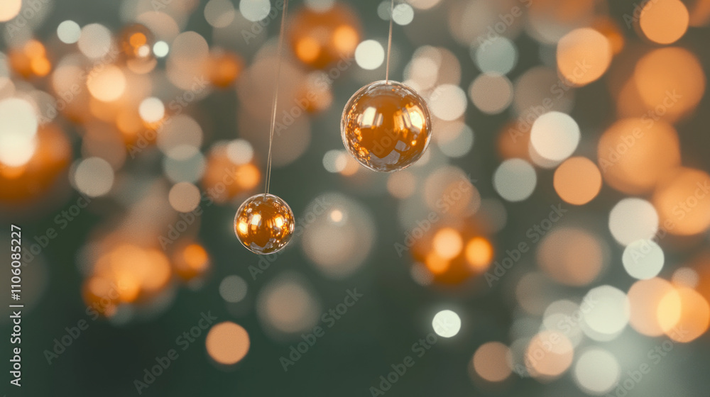 golden orbs in bokeh a festive display of warm and cool tones golden orbs in bokeh a festive display of warm and cool tones