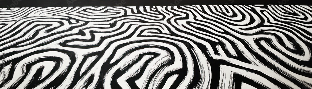 Abstract black and white design resembling fluid lines and patterns. Abstract black and white design resembling fluid lines and patterns.