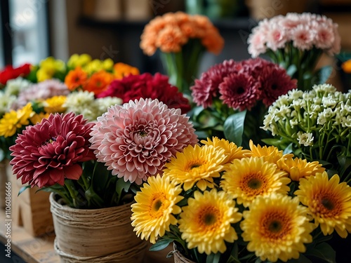 Wallpaper Mural Fresh flowers in a flower shop with arrangements. Torontodigital.ca