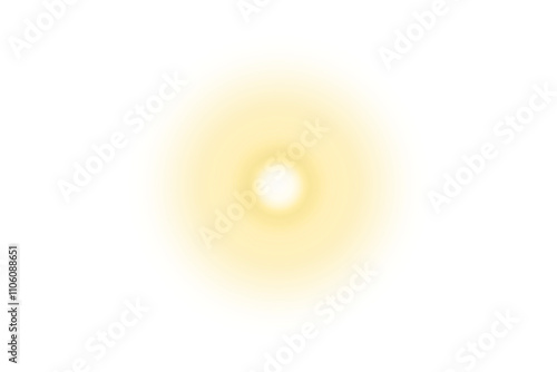 PNG yellow glow light effect. Transparent background. Sun, sunlight glowing, Flare light, Summer spring design elements. Cut out