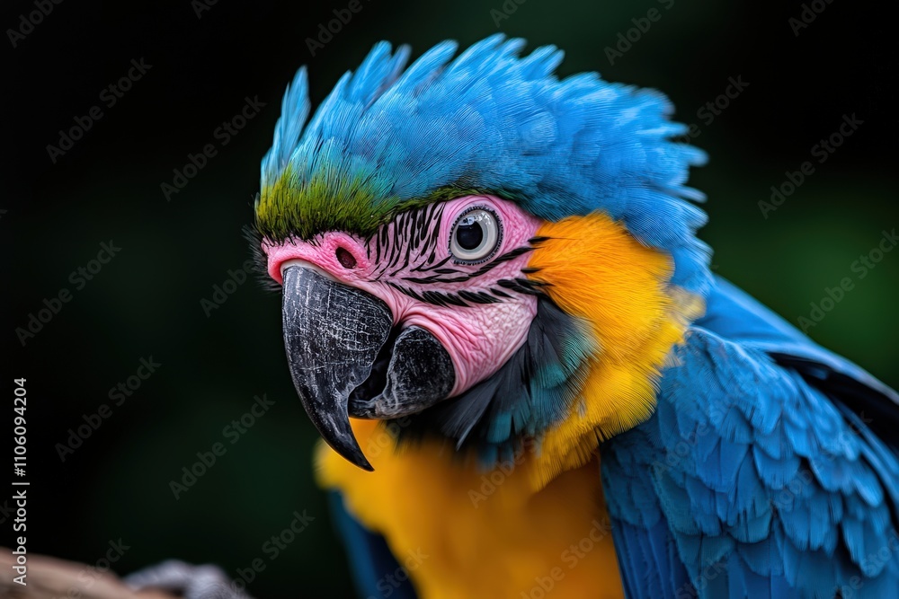 This captivating image presents a colorful parrot with intricate feather patterns and a vibrant visage, showcasing nature's beauty and the essence of wildlife in stunning detail.