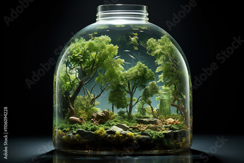 green world in a glass jar,.   