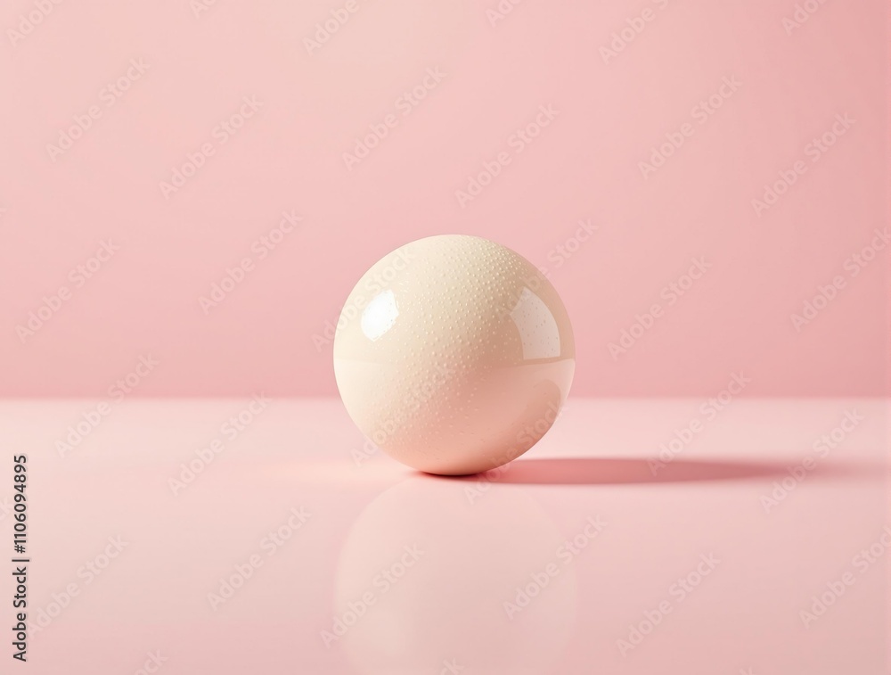 Close up of white chocolate ball on pink minimalistic background, candy, macro Close up of white chocolate ball on pink minimalistic background, candy, macro