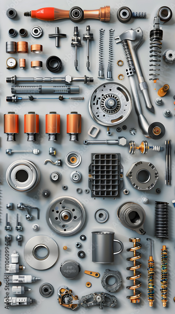 Quality & Innovation: An Extensive Collection of Premium Auto Parts Displayed Neatly Quality & Innovation: An Extensive Collection of Premium Auto Parts Displayed Neatly